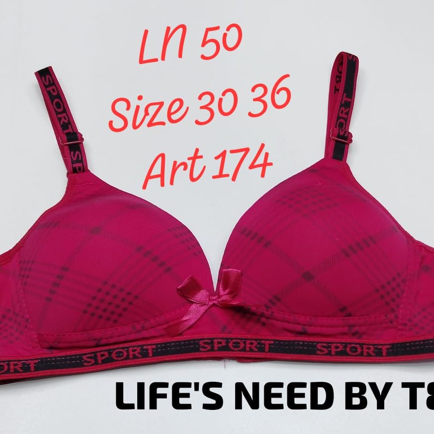 Branded Cheq Padded Pushup Bra