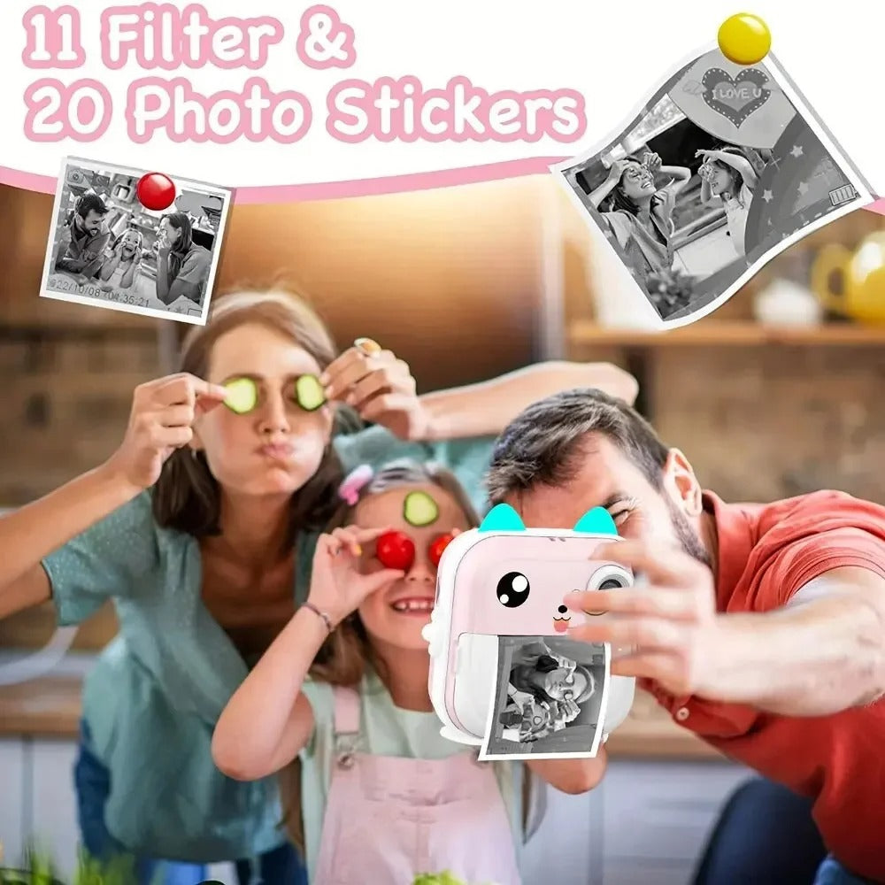 Snap & Print: Kid-Friendly Rechargeable Digital Instant Print Camera