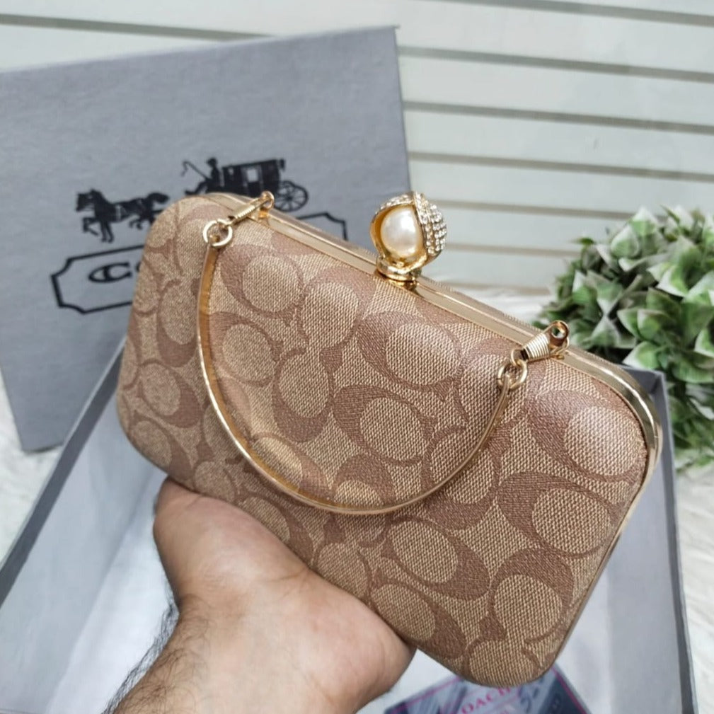 Coach Formal Metal Clutch