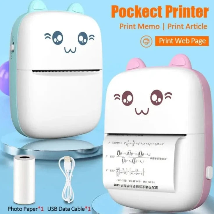 Wireless/Paperless Rechargeable Portable Mini Printer