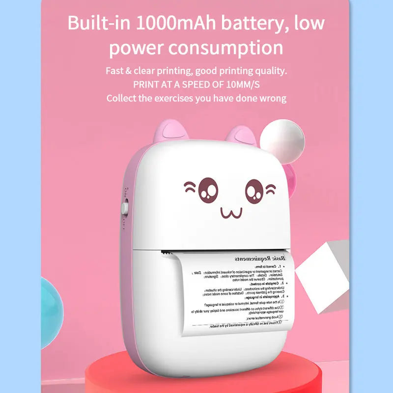 Wireless/Paperless Rechargeable Portable Mini Printer
