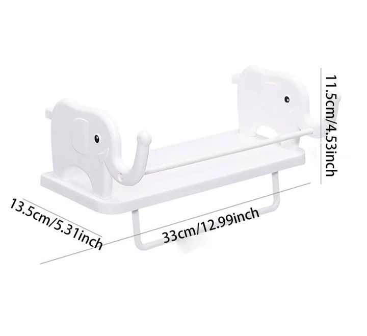Wall Mounted Elephant Shape Shelf Rack with Holder