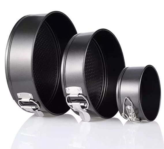 Bakeware Set of 3 Non-Stick Stainless Steel Cake Moulds