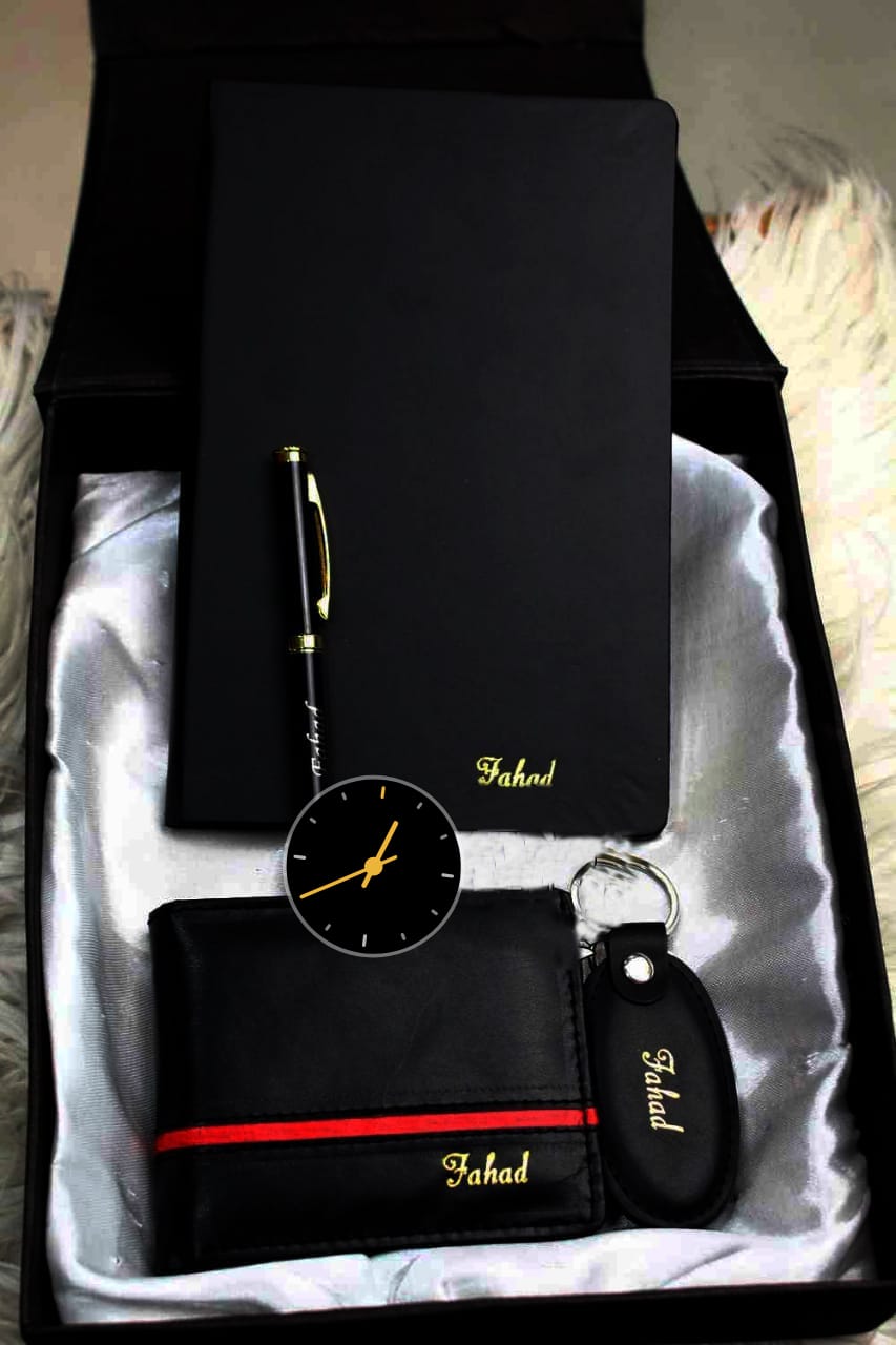 Customized Set for Men - Diary, Keychain, Pen, Wallet 4in1