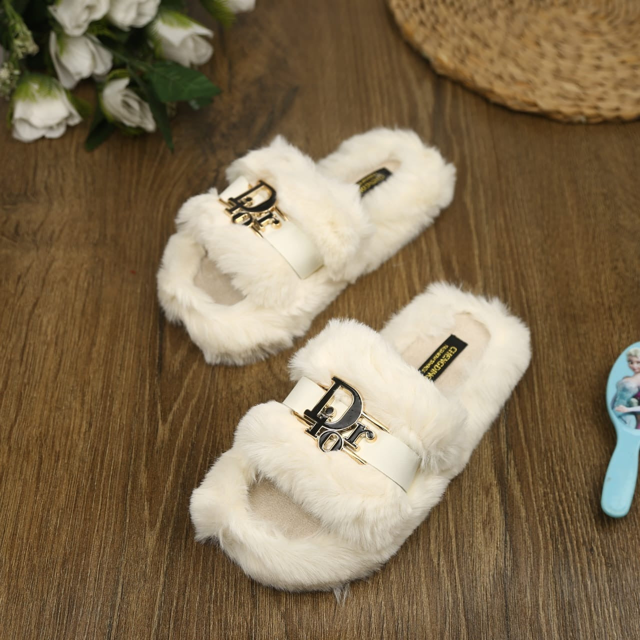 Imported Dior Fur Slides