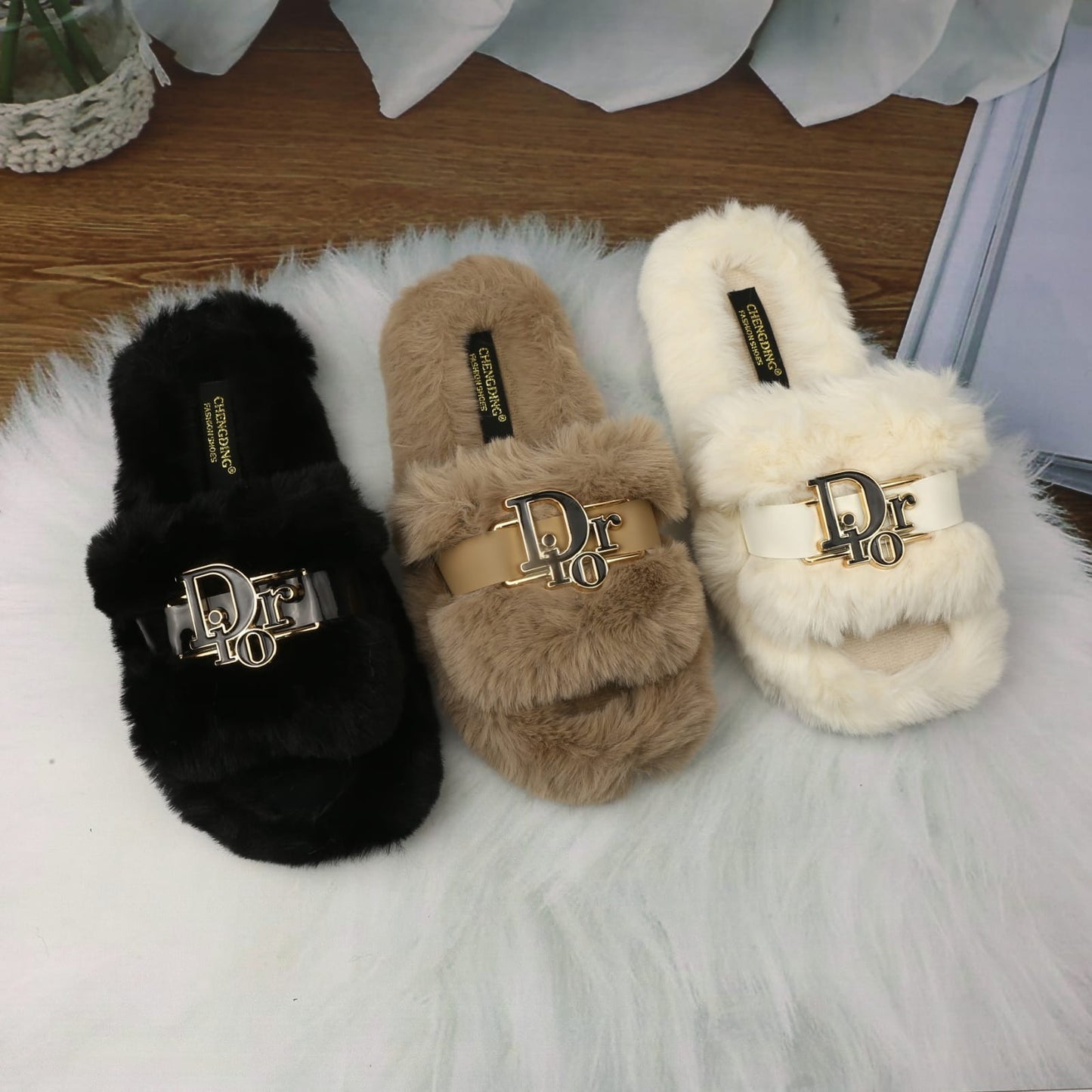Imported Dior Fur Slides