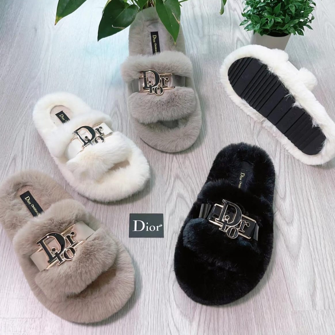 Imported Dior Fur Slides
