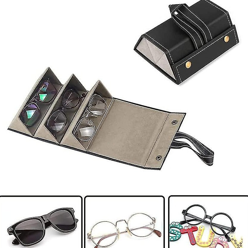 Foldable Leather Eye Glasses Organizer