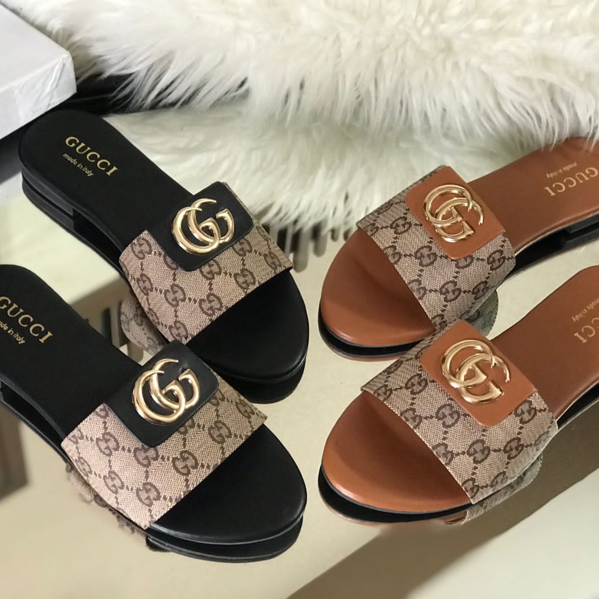 Gucci Ladies Slipper - Gucci Logo Design – eebee.pk