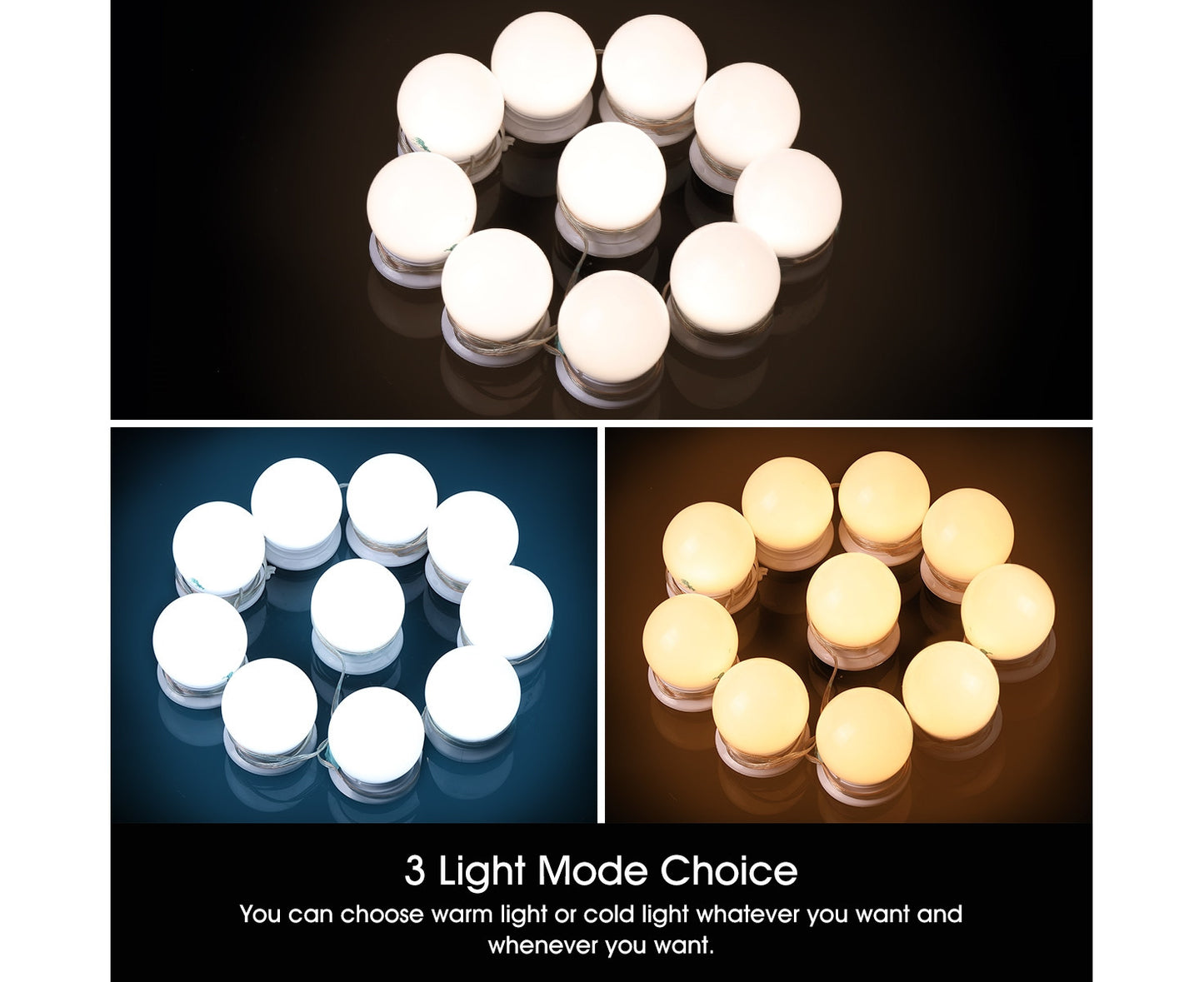 3 Modes Vanity Bulbs (USB Operated)