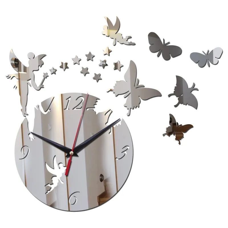 Acrylic Sticker Mirror Wall Clock