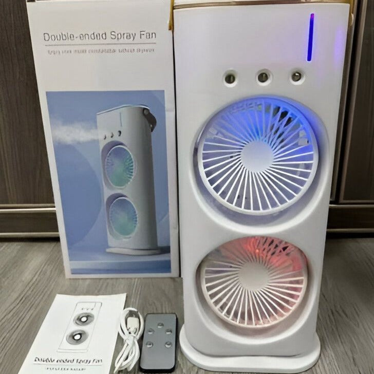 Rotating Dual Double Spray Mist Fan