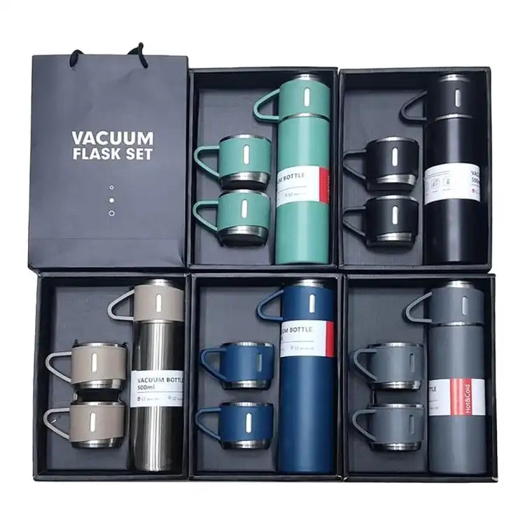 Stainless Steel Vacuum Flask Bottle with 3 Cups