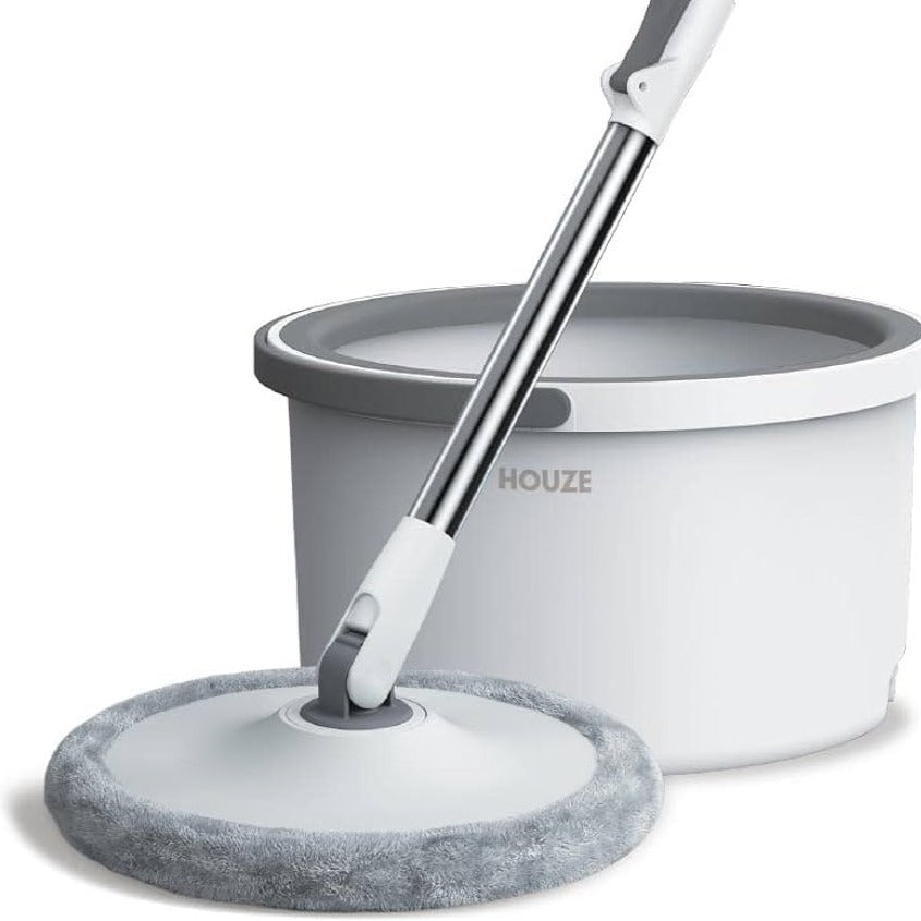 HOUZE - Dual Bucket System Mop with Extra Mop Heads