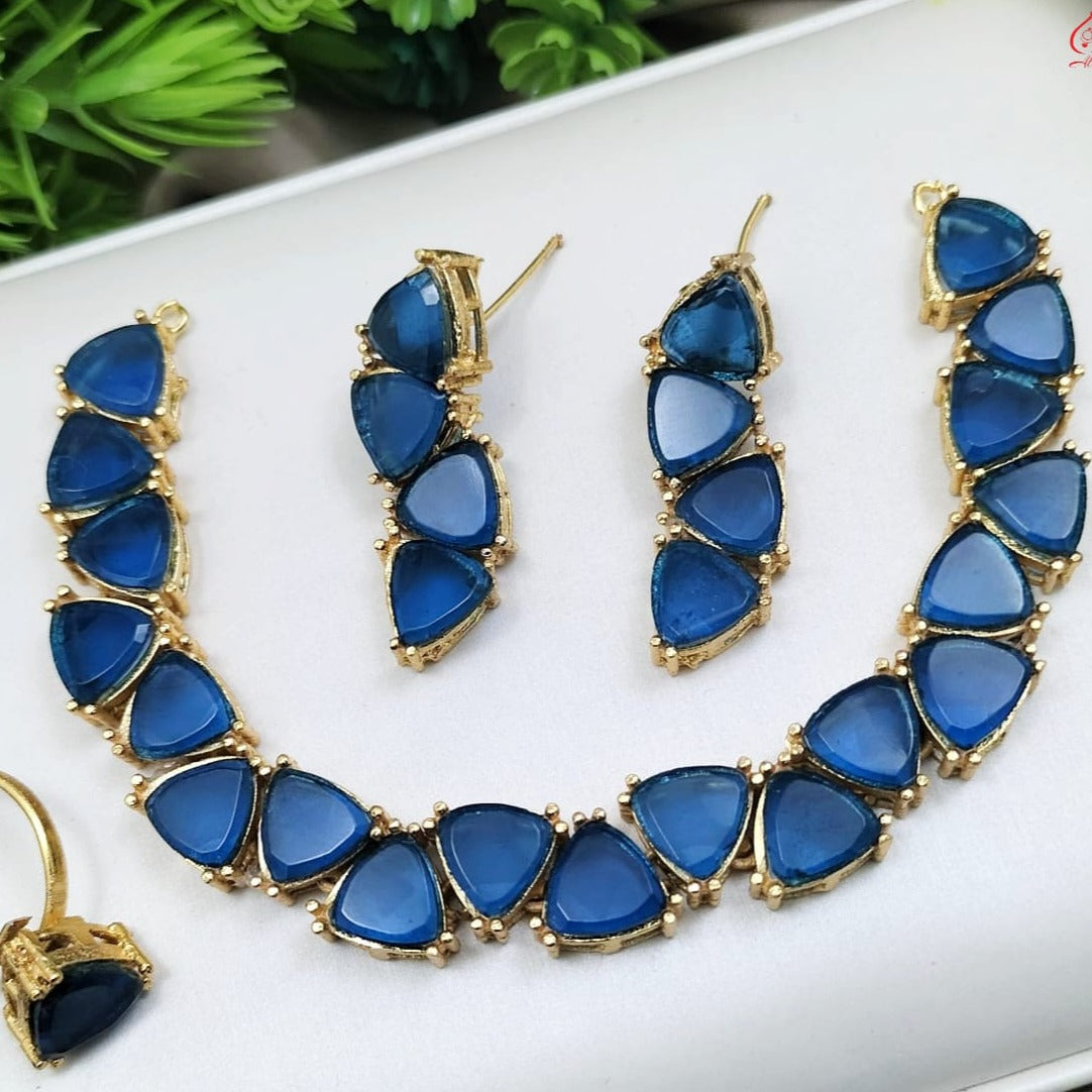 Turkish Stones Necklace Set with Ring