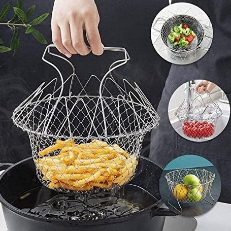Solid Steel Net Chef Basket