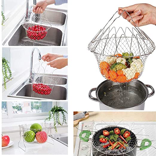 Solid Steel Net Chef Basket