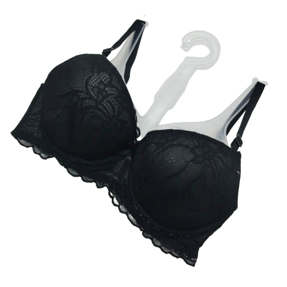 Fancy Formal Lace Hard Foam Padded Pushup Bra