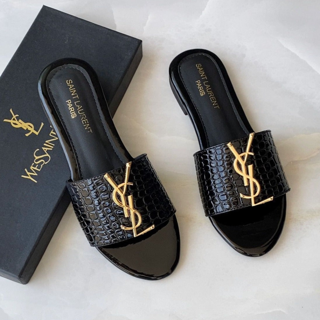 YSL Crocodile Ladies Slipper