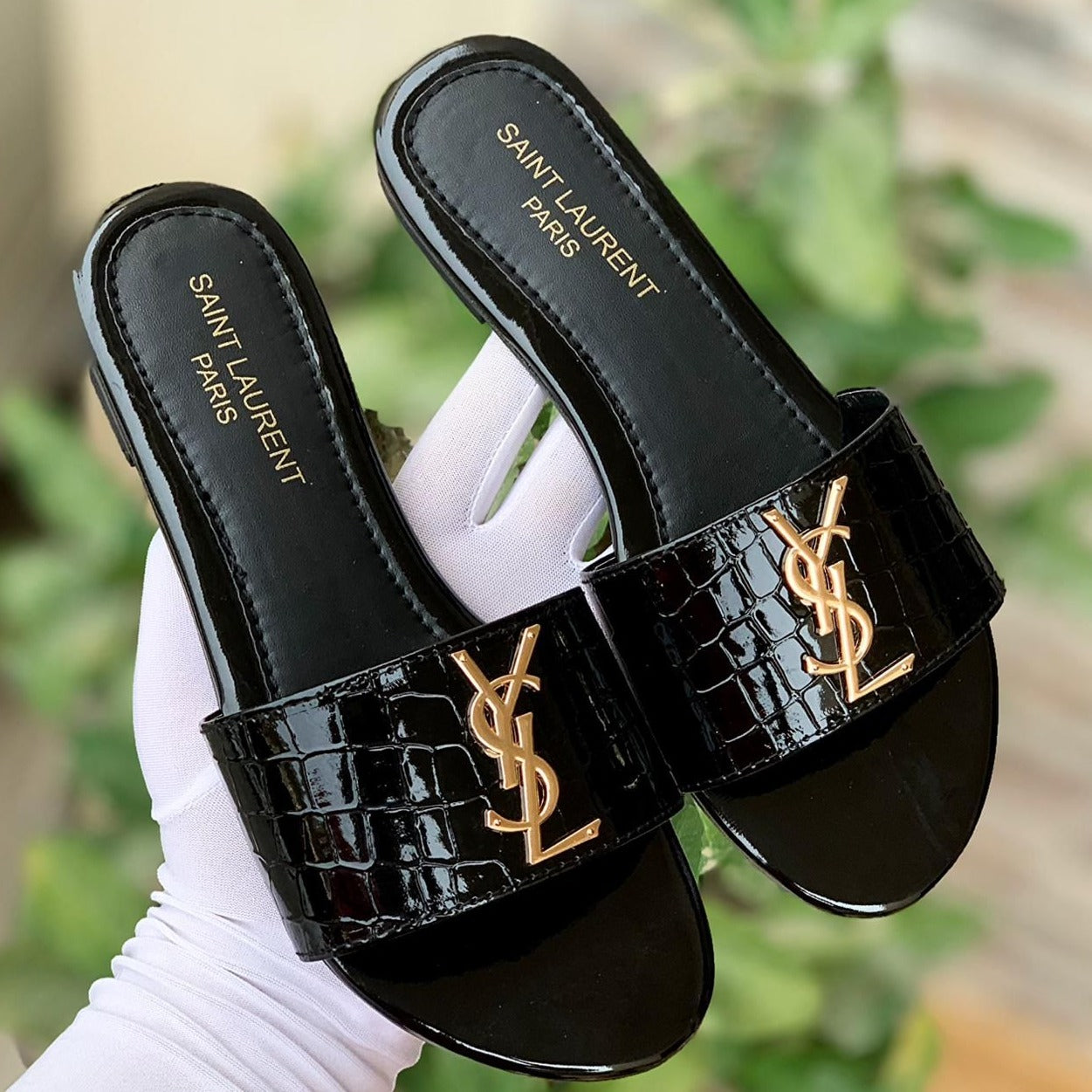 YSL Crocodile Ladies Slipper