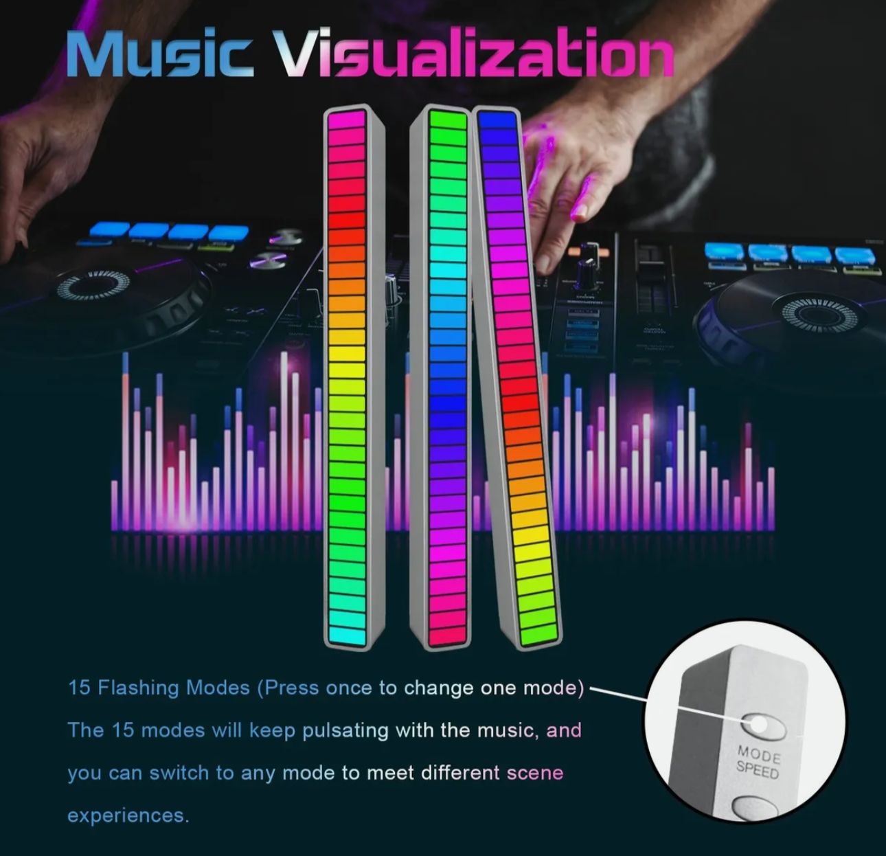 Rechargeable Table Lights - 32RGB Colorful Auto Lights