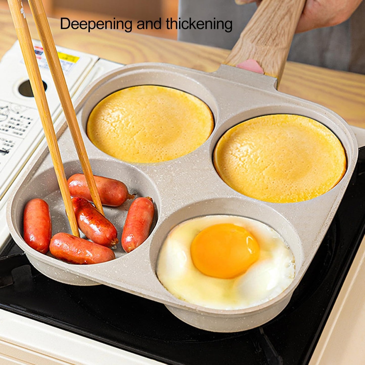Imported Non-Stick Gas Stove Square 4-Portion Frying/Grilling Pan