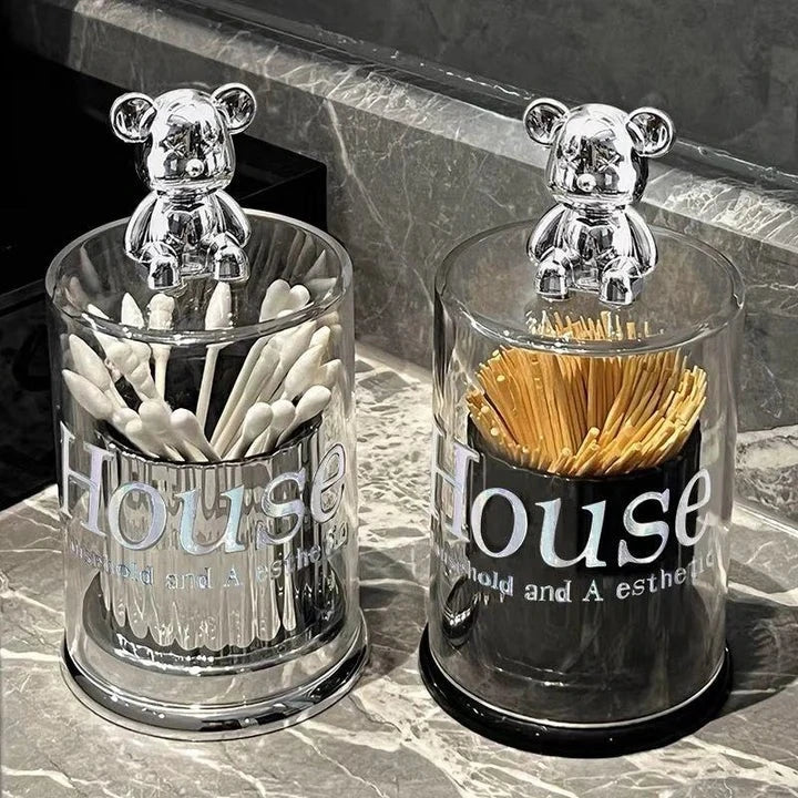 Premium Crystal Rabbit Toothpicks/Cotton Buds Holder