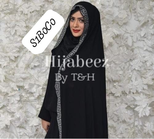 Black Irani Metallic Border Ladies Chaddar