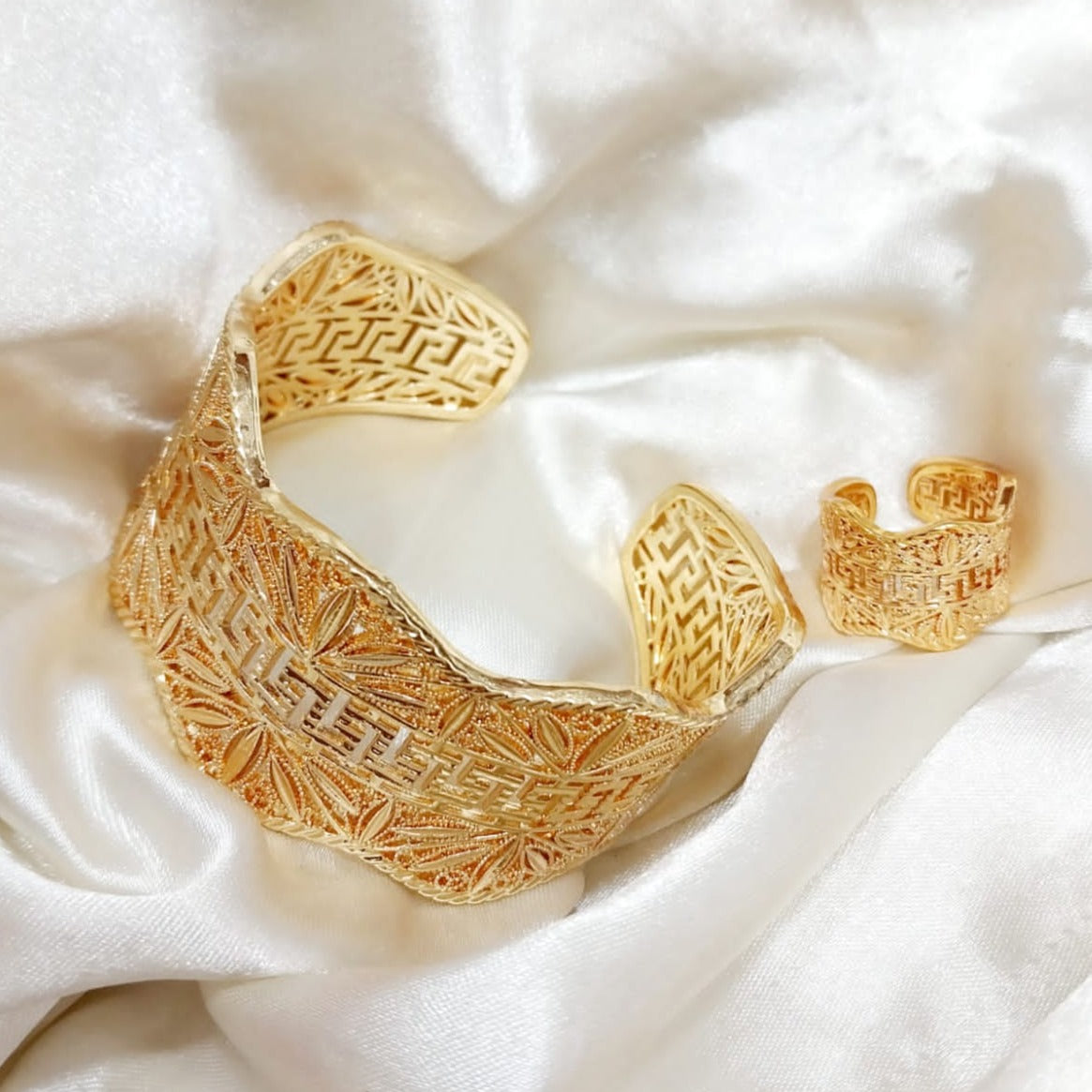Gold Plated Bangles and Ring Set