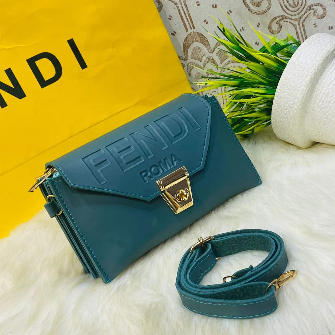 FENDI Triple Zipper Crossbody Bag