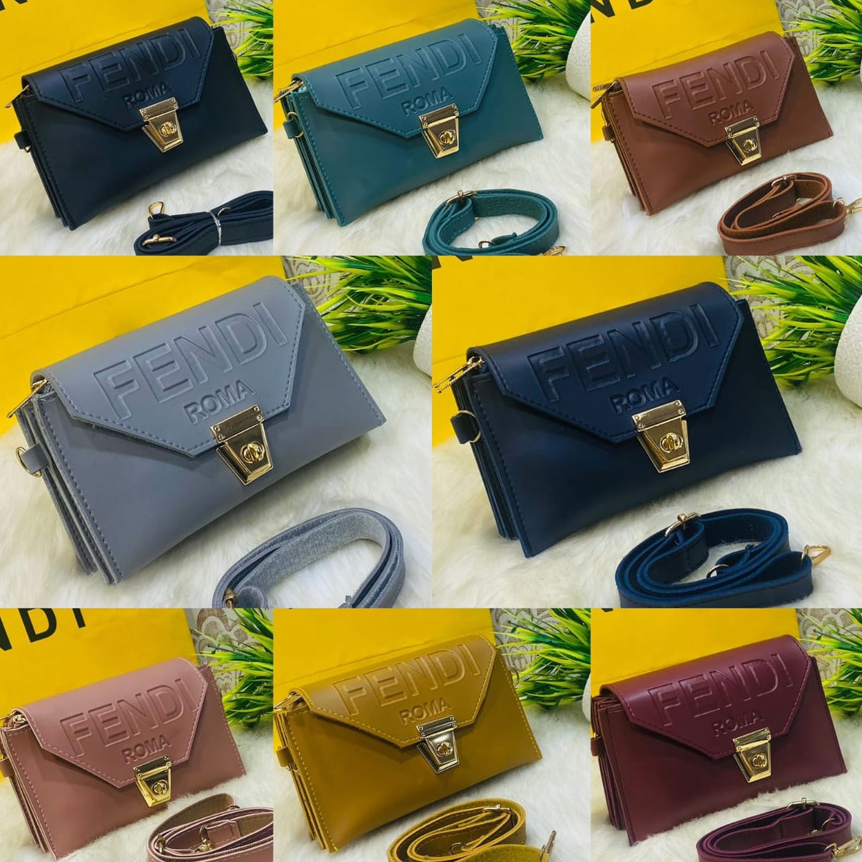 FENDI Triple Zipper Crossbody Bag