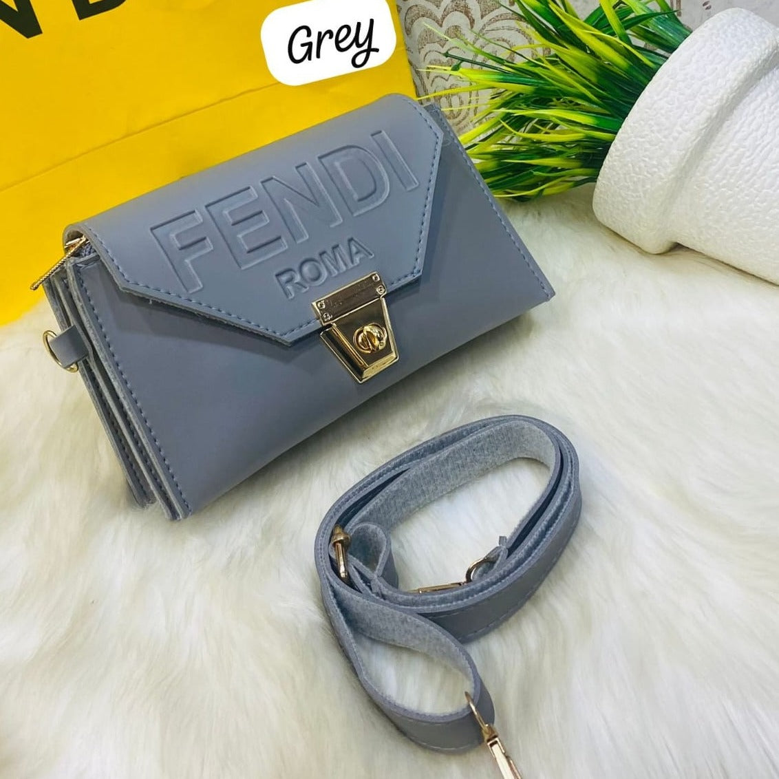 FENDI Triple Zipper Crossbody Bag