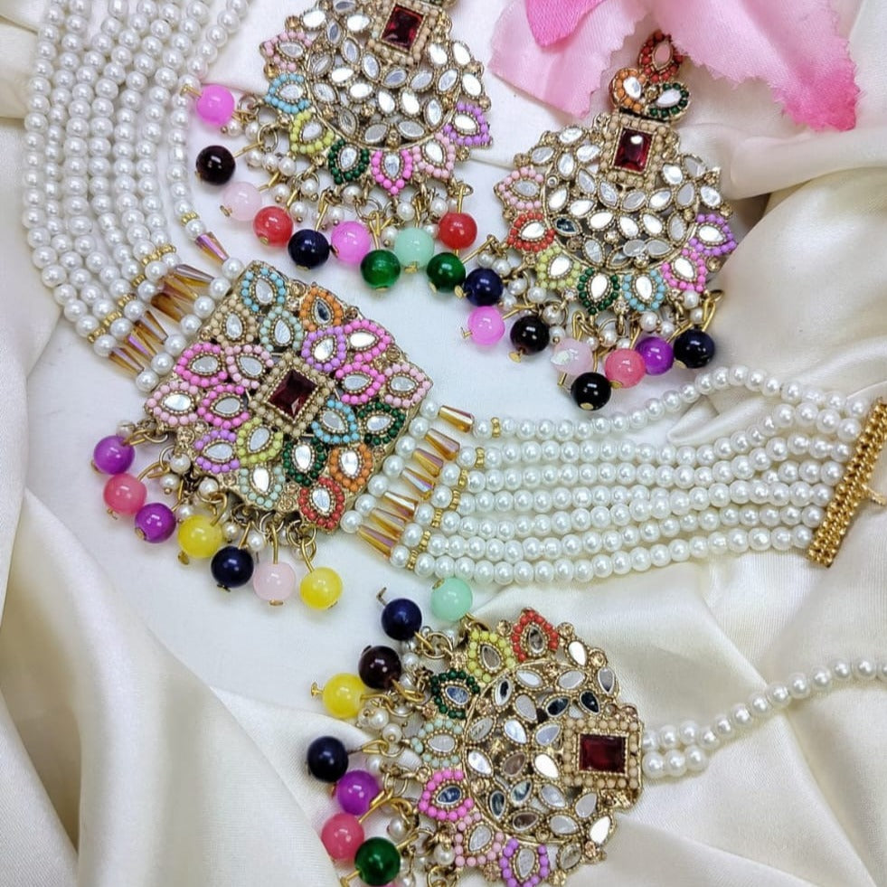 9 Ratan Farshiya Kundun Zarcon Choker Set