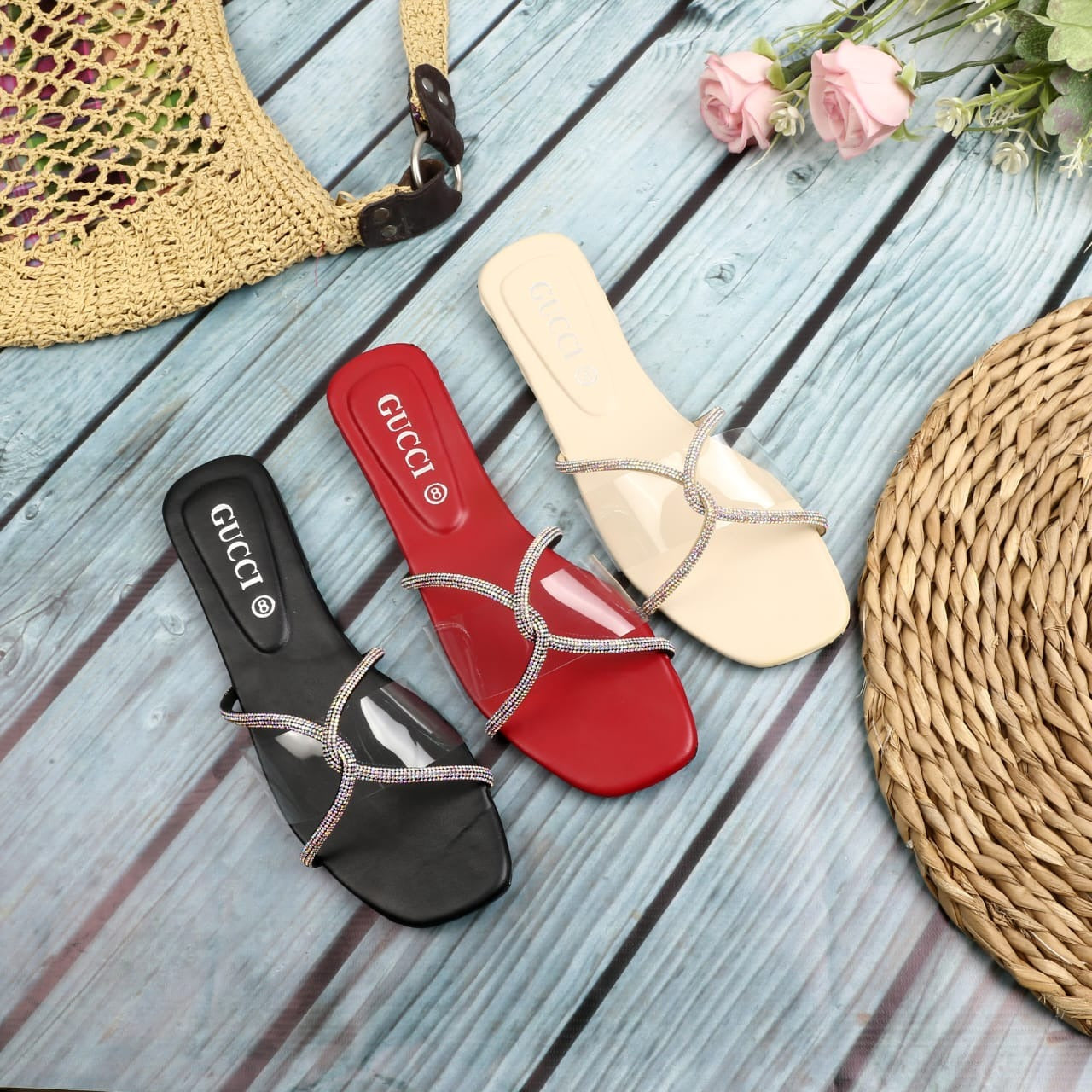 Ladies Cross String Flats