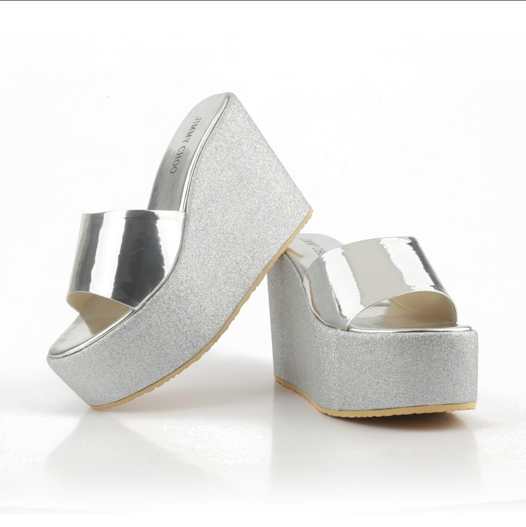 Jimmy choo Metallic Leather Wedges