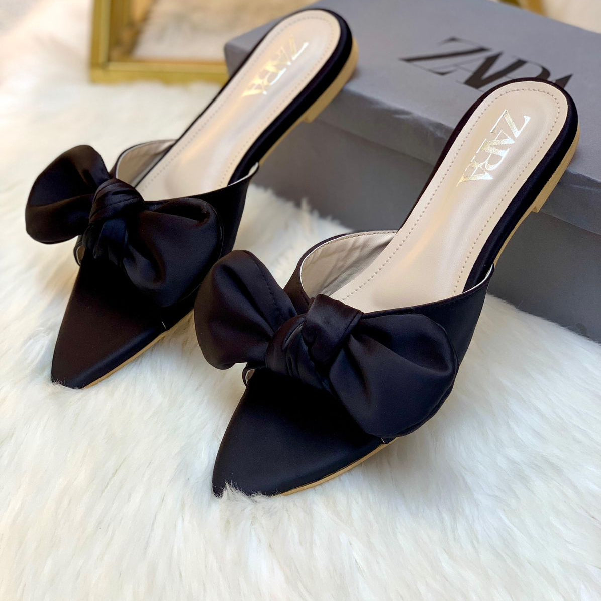 Zara Big Bow Flat Slipper