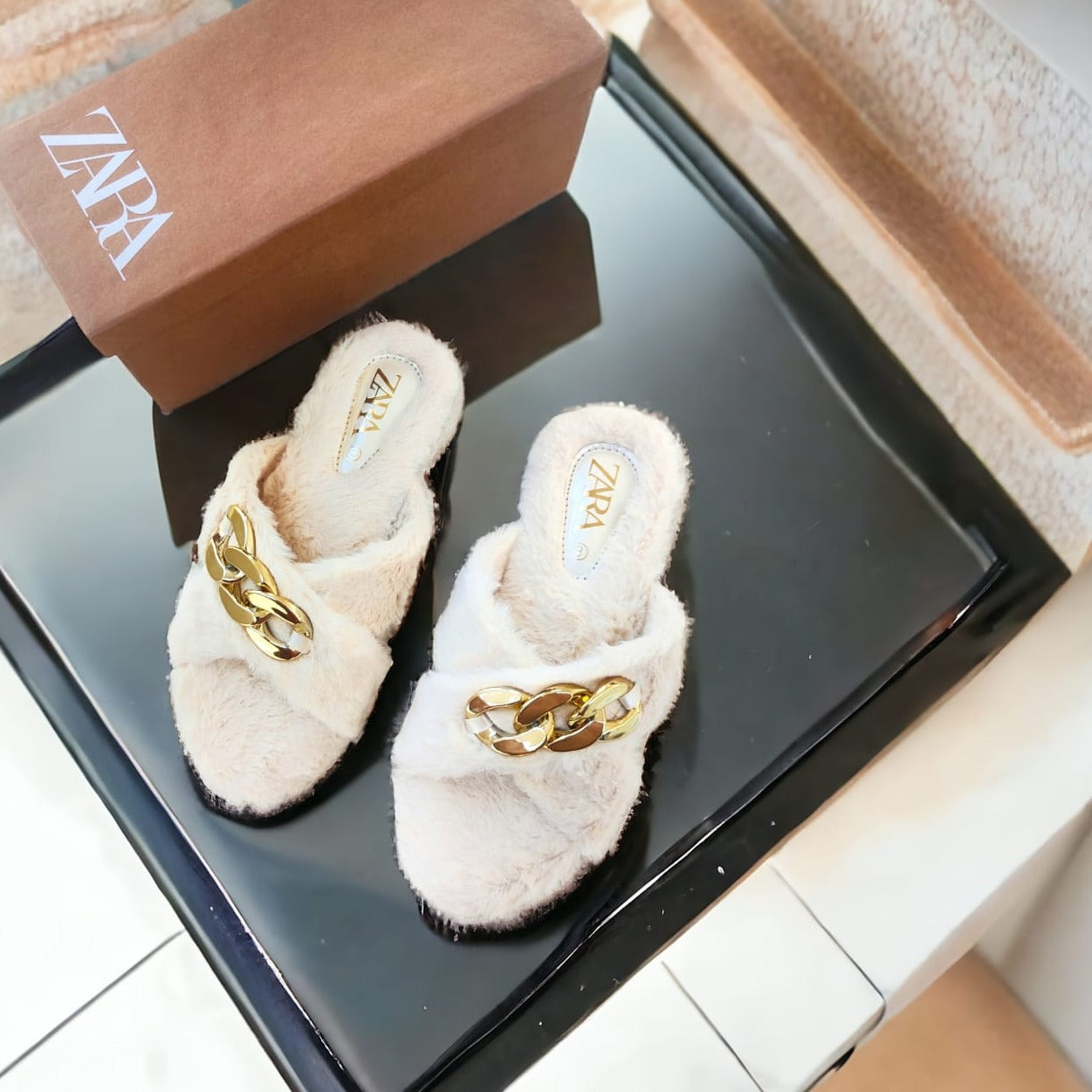 Zara Soft Furr Slippers