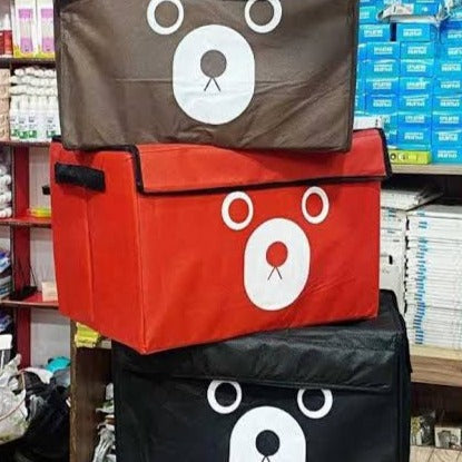 Woven Bear Storage Foldable Stuff Organizer Box