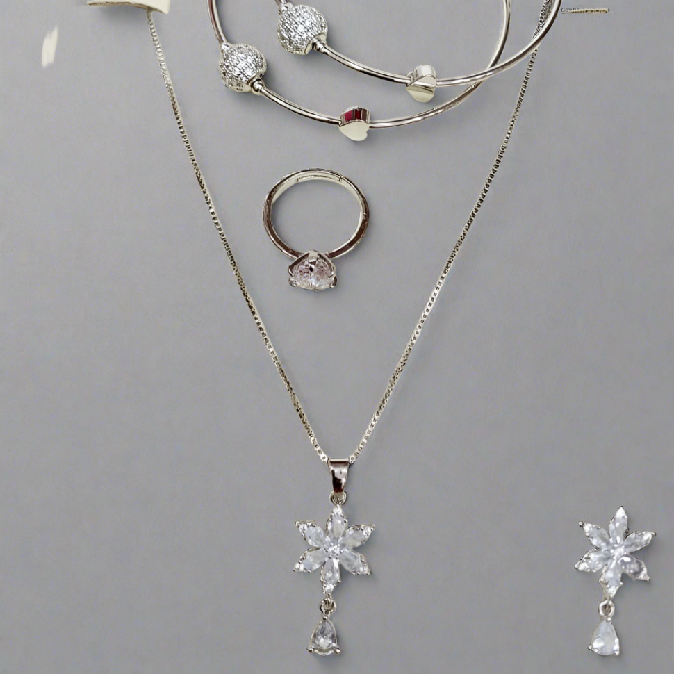 Combo Ladies Jewelry Set - Locket Set, Earrings, Ring, and Bangles