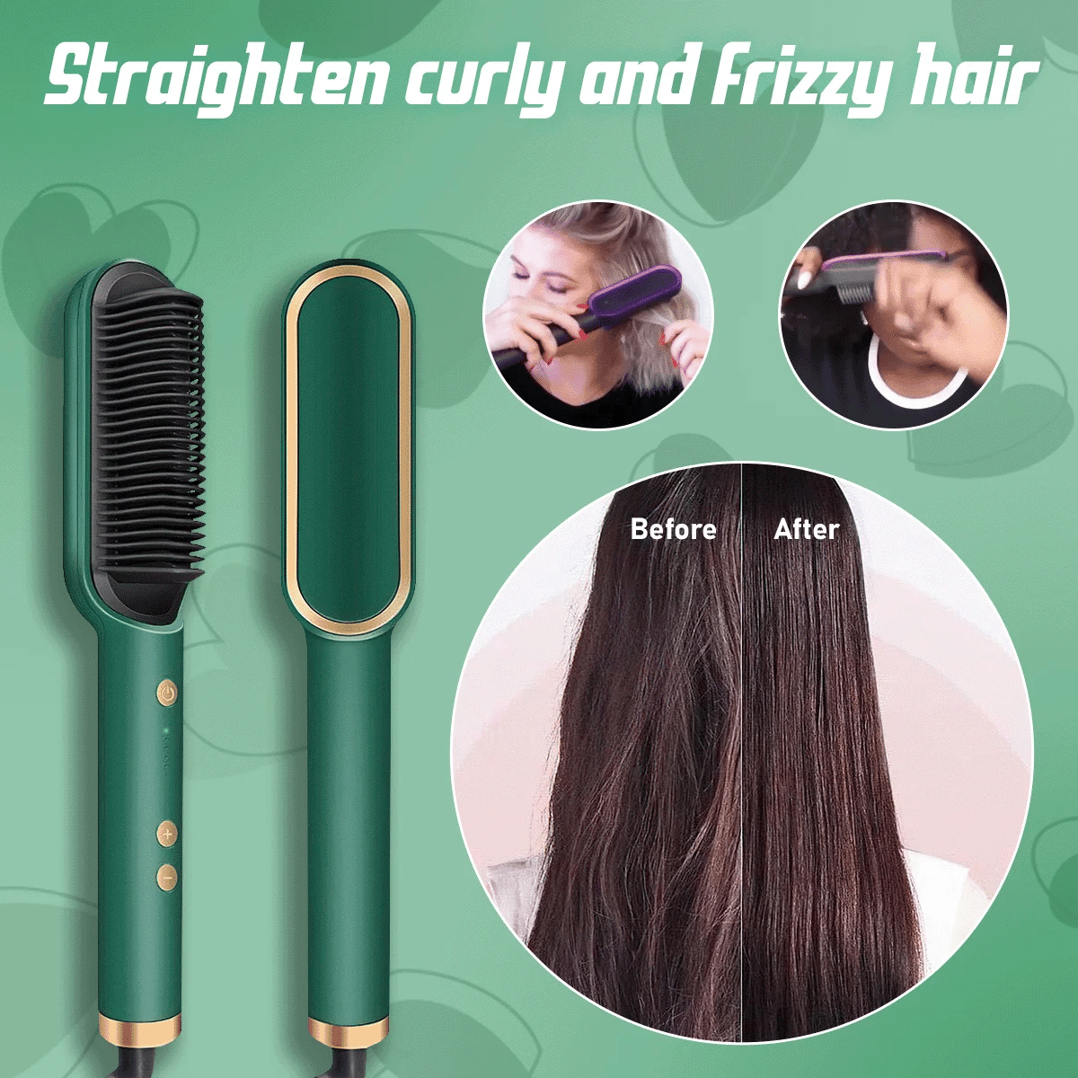 Hair Brush Electric Straightener