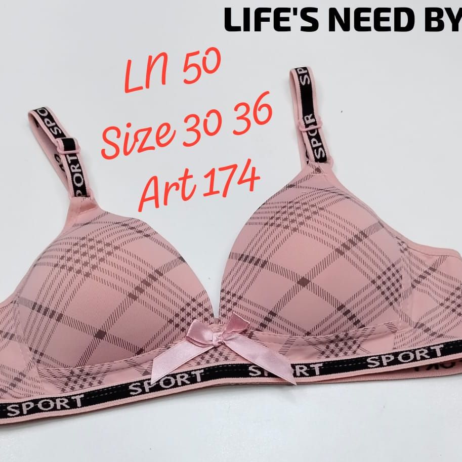Branded Cheq Padded Pushup Bra