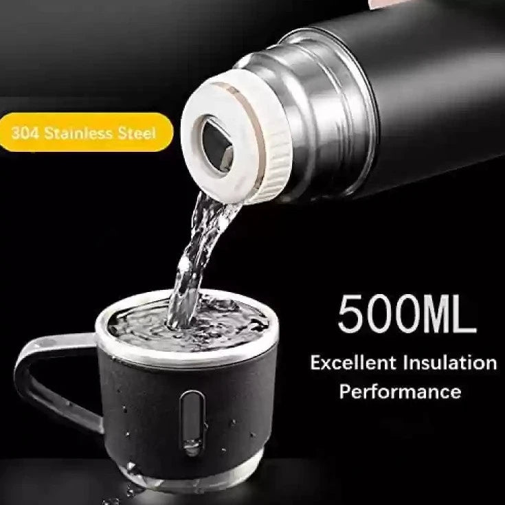 Stainless Steel Vacuum Flask Bottle with 1 Cup