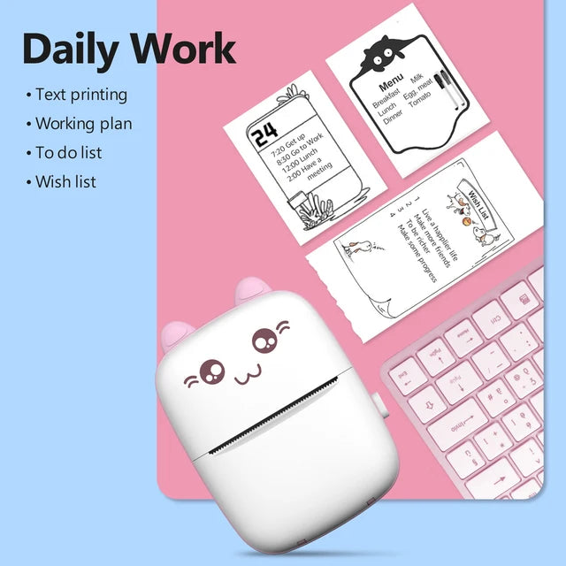 Wireless/Paperless Rechargeable Portable Mini Printer
