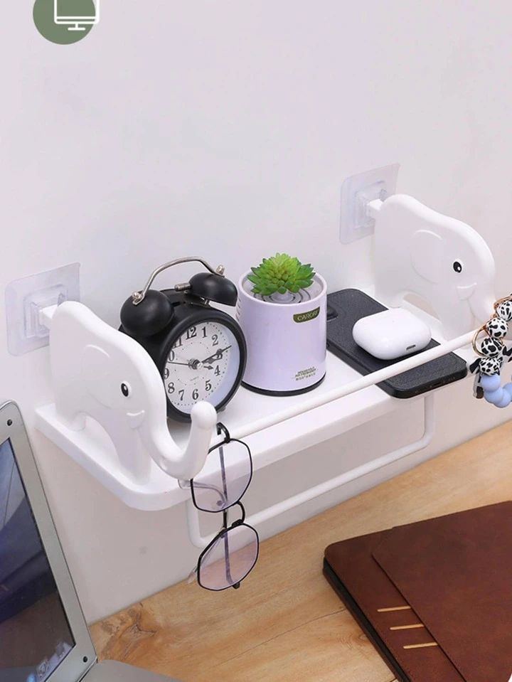 Wall Mounted Elephant Shape Shelf Rack with Holder