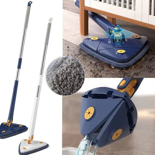 Long Handle Mop - 3 Sides Triangle Auto Squeeze