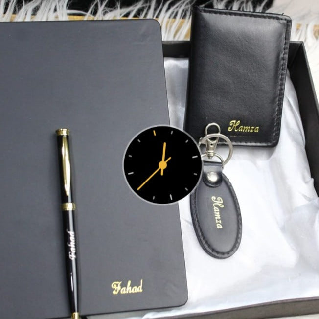 Customized Set for Men - Diary, Keychain, Pen, Wallet 4in1