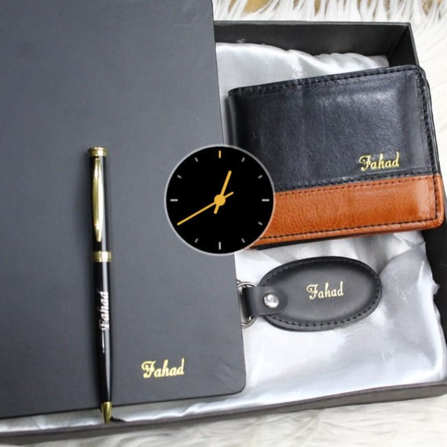Customized Set for Men - Diary, Keychain, Pen, Wallet 4in1