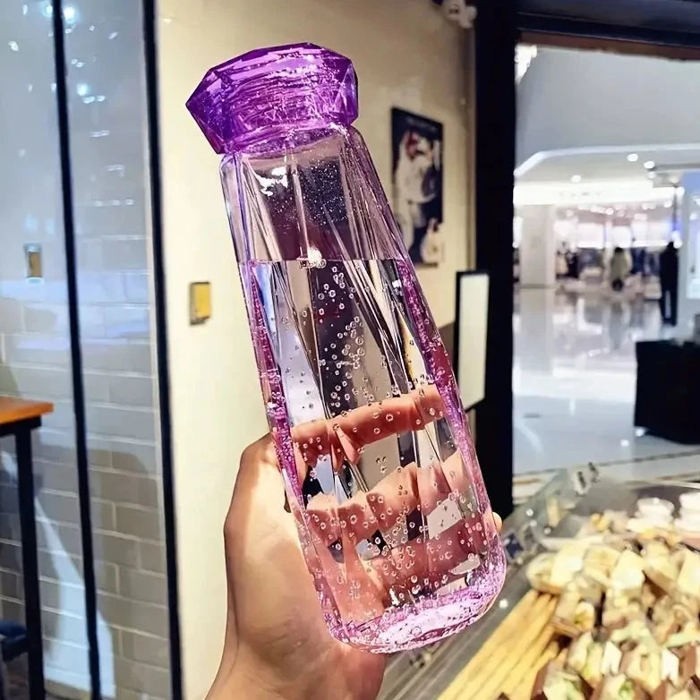 Crystal Diamond Shape Glass Water Bottle