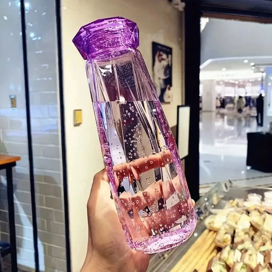 Crystal Diamond Shape Glass Water Bottle