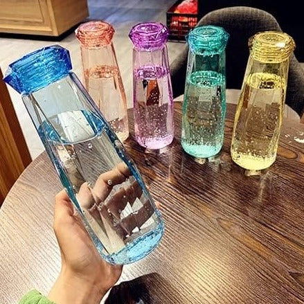 Crystal Diamond Shape Glass Water Bottle